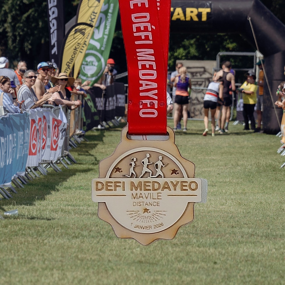 Médaille en bois personnalisable Course