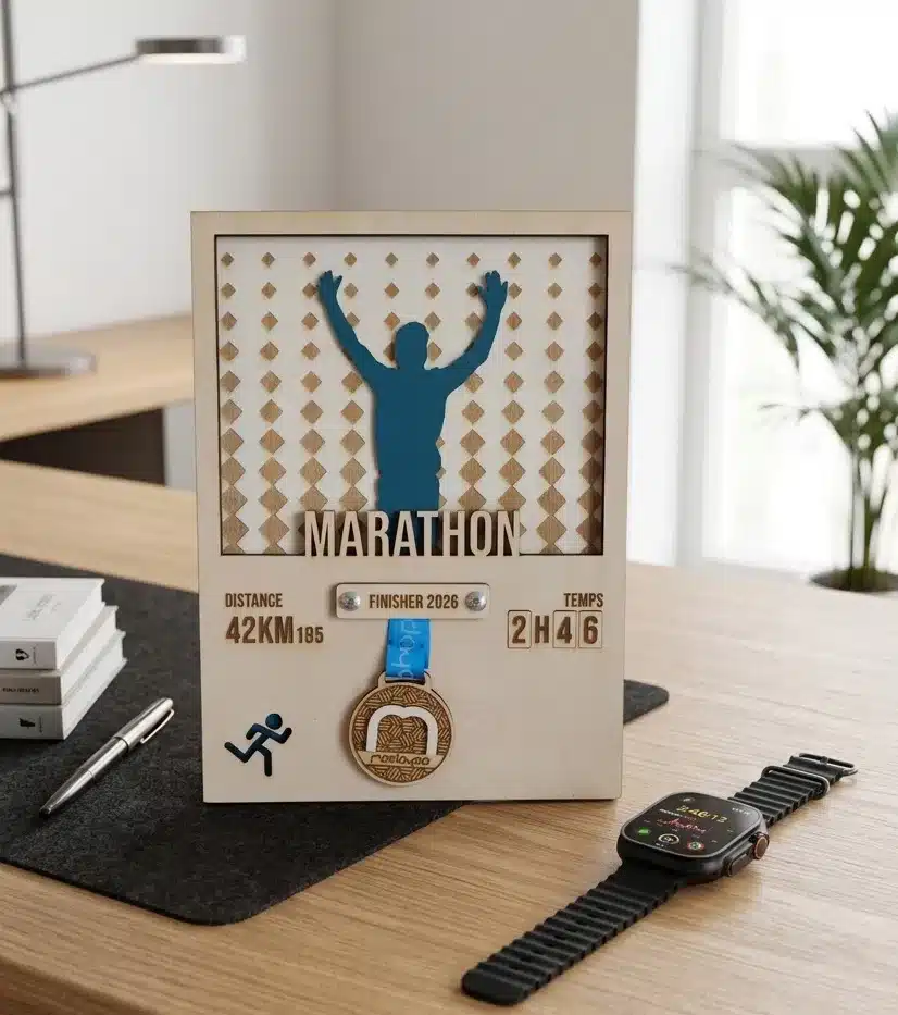 Cadre support médaille marathon homme