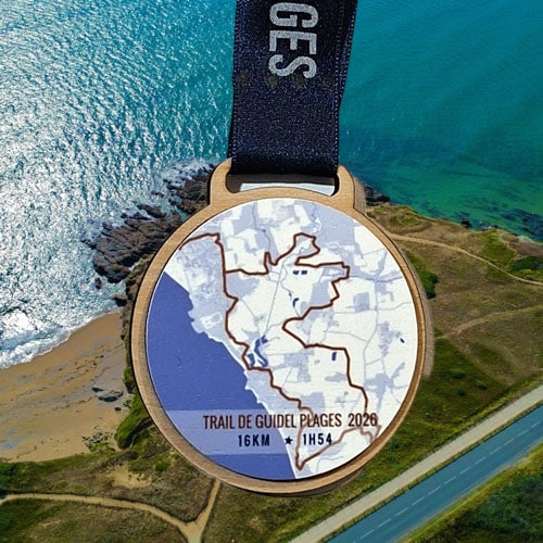 médaille avec parcours réalisé (trace gps)